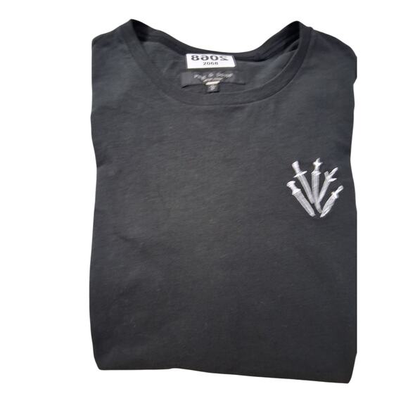 Rag & Bone Mens size L Dagger Embroidered Gothcore Grungecore Casual Preppy Tee - Picture 9 of 12